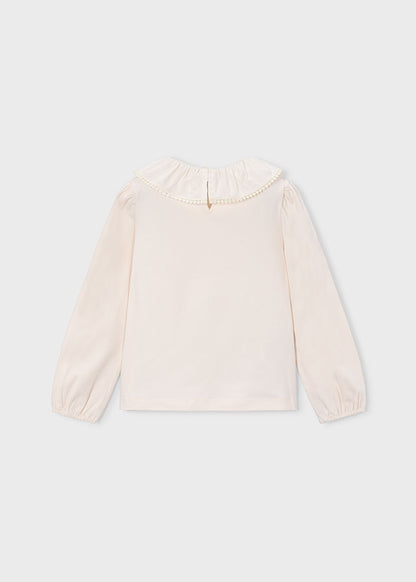 Blusa cuello volante niña