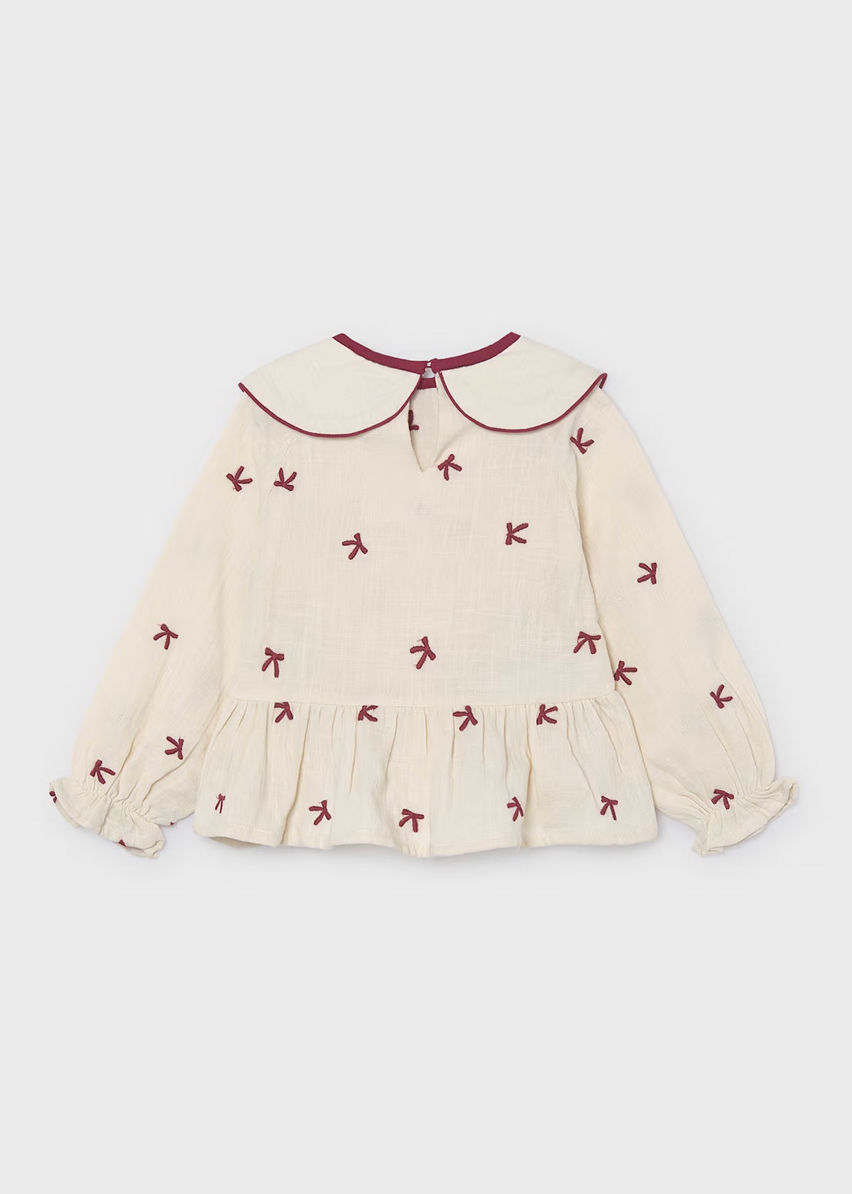 Blusa bordados lazos niña Crudo frambuesa – Mayoral, foto 2