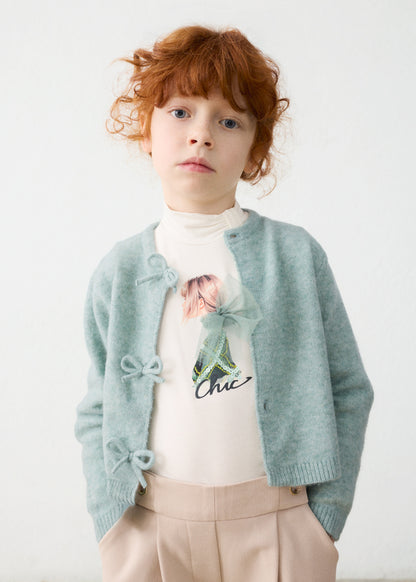 Rebeca tricot lazos niña