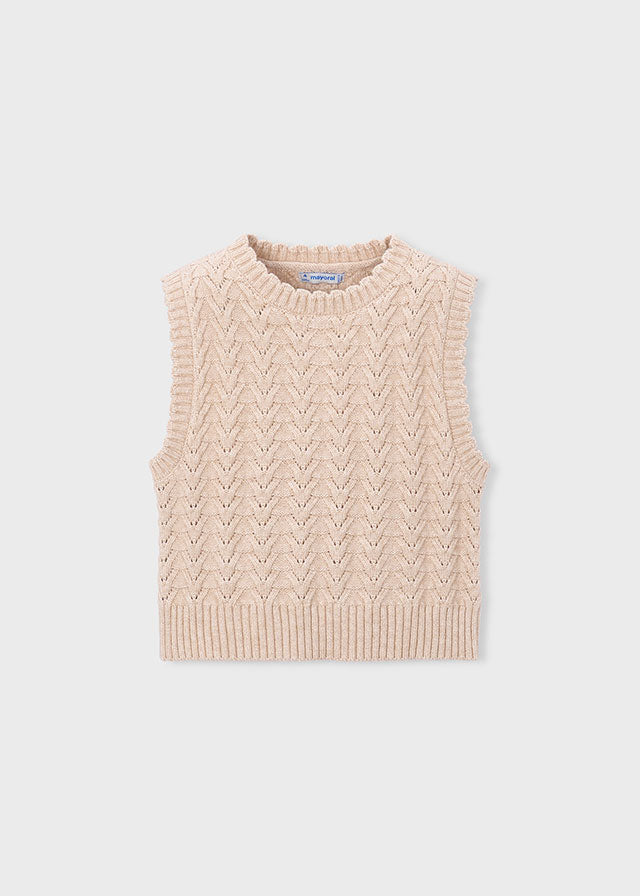 Chaleco tricot niña Hojaldre – Mayoral, foto 3