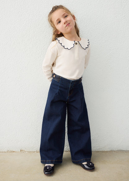 Pantalón vaquero wide leg niña