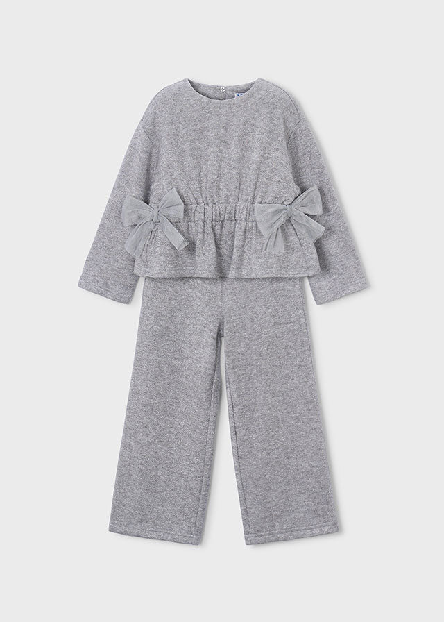 Conjunto pantalón y jersey lazos niña Gris – Mayoral, foto 3