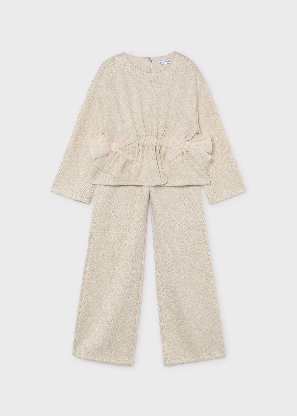 Conjunto pantalón y jersey lazos niña Hojaldre – Mayoral, foto 1