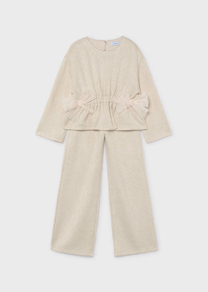 Conjunto pantalón y jersey lazos niña Hojaldre – Mayoral, foto 1