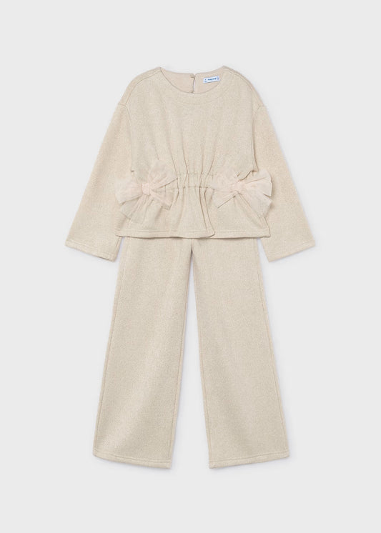 Conjunto pantalón y jersey lazos niña Hojaldre – Mayoral, foto 1