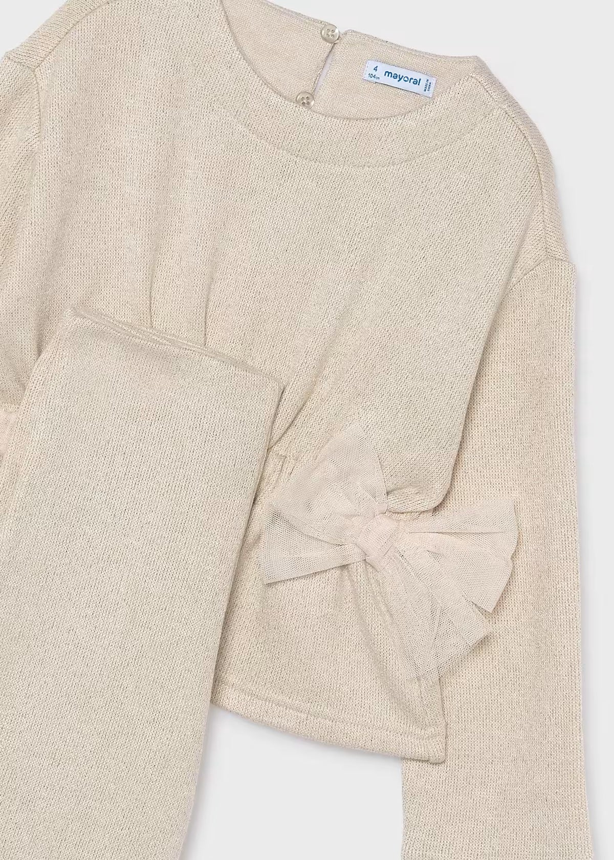 Conjunto pantalón y jersey lazos niña Hojaldre – Mayoral, foto 3