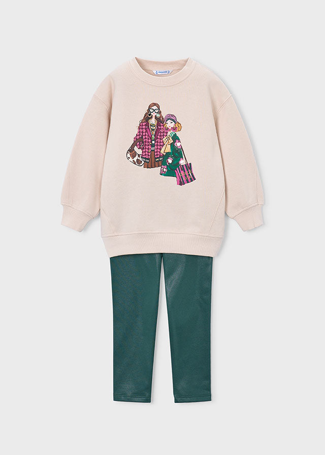 Conjunto legging y sudadera niña