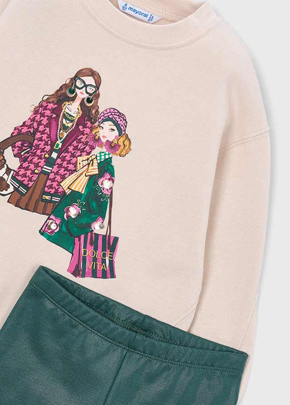 Conjunto legging y sudadera niña