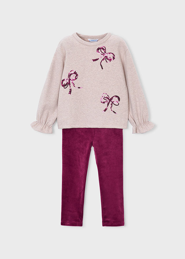 Conjunto legging y sudadera lazos niña Framboise – Mayoral, foto 1