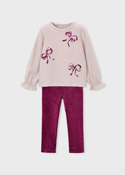 Conjunto legging y sudadera lazos niña Framboise – Mayoral, foto 1