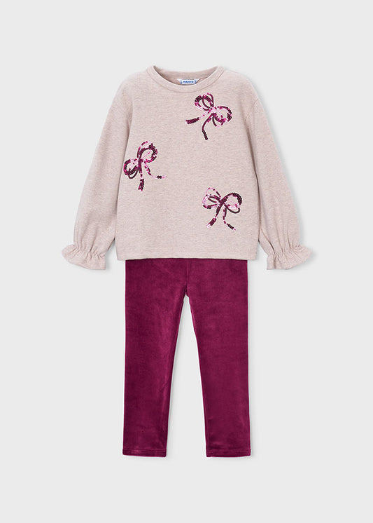 Conjunto legging y sudadera lazos niña Framboise – Mayoral, foto 1