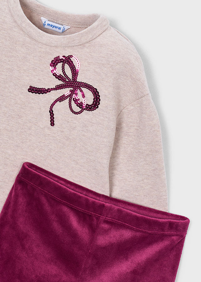 Conjunto legging y sudadera lazos niña Framboise – Mayoral, foto 3