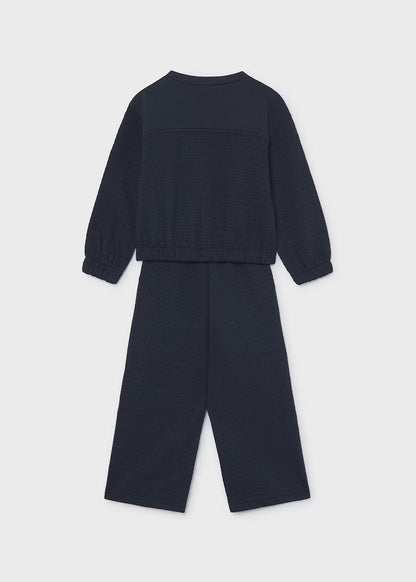 Conjunto sudadera bolsillos y pantalón niña Marino – Mayoral, foto 2