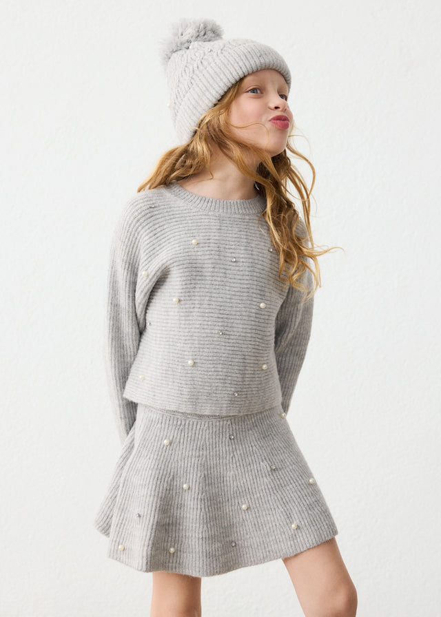 Falda tricot perlas niña Gris – Mayoral, foto 1
