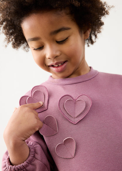 Vestido felpa corazones niña