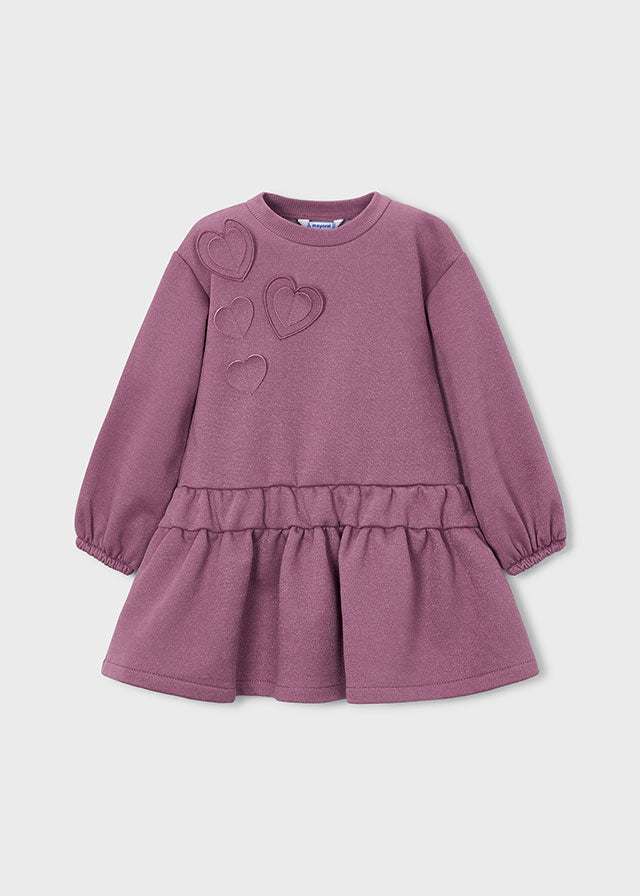 Vestido felpa corazones niña