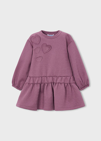 Vestido felpa corazones niña