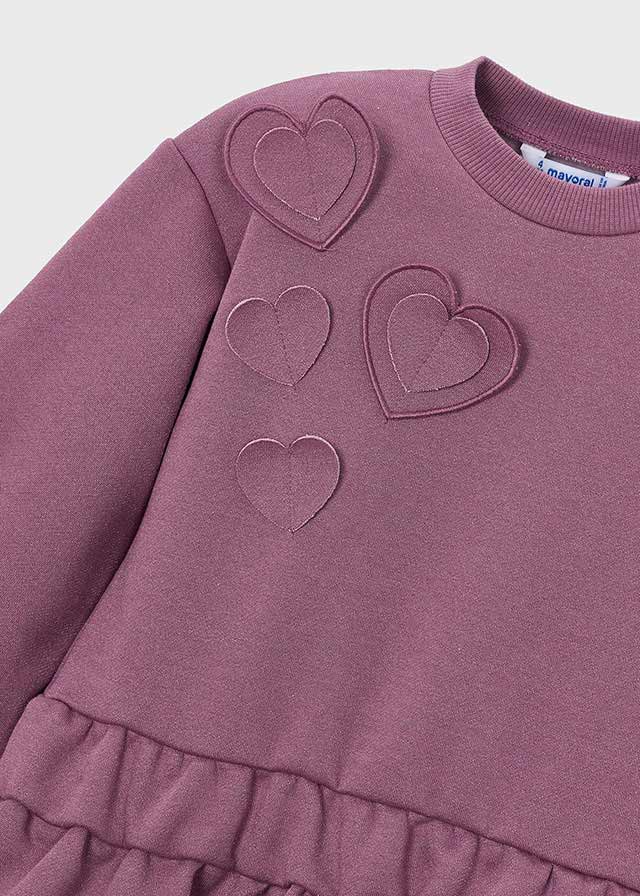 Vestido felpa corazones niña