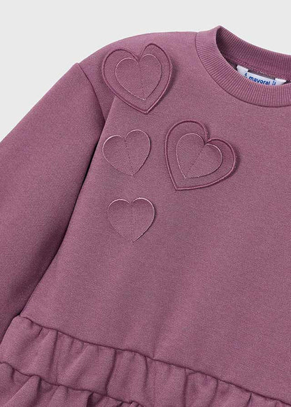 Vestido felpa corazones niña
