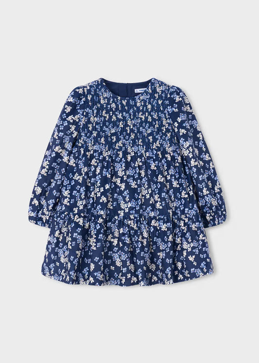 Vestido terciopelo estampado niña