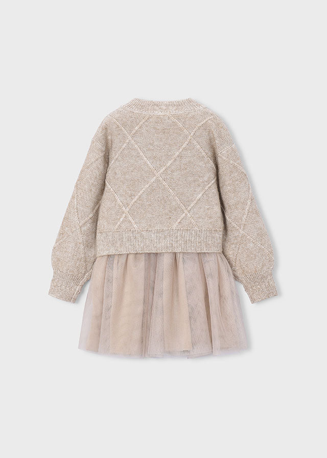Vestido tricot combinado lazos niña Hojaldre – Mayoral, foto 2