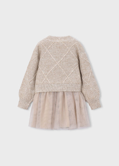 Vestido tricot combinado lazos niña Hojaldre – Mayoral, foto 2