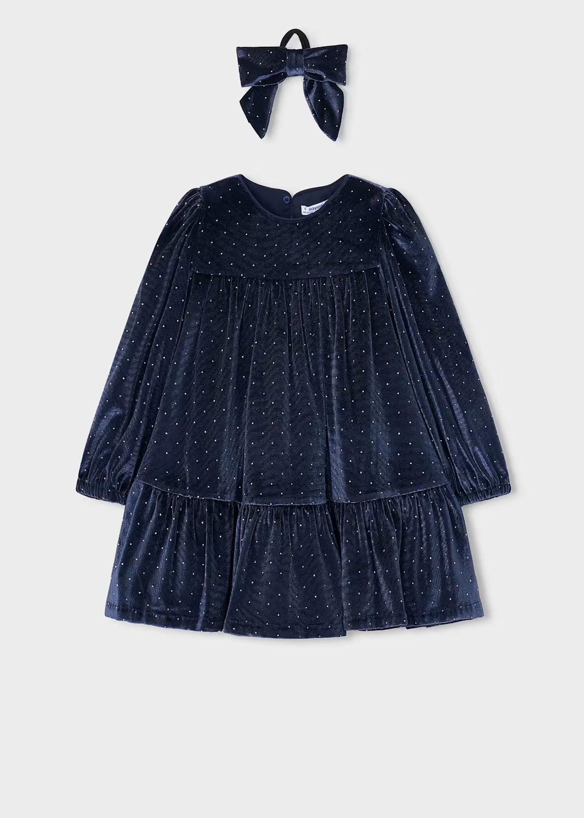 Vestido terciopelo con coletero niña Marino – Mayoral, foto 1