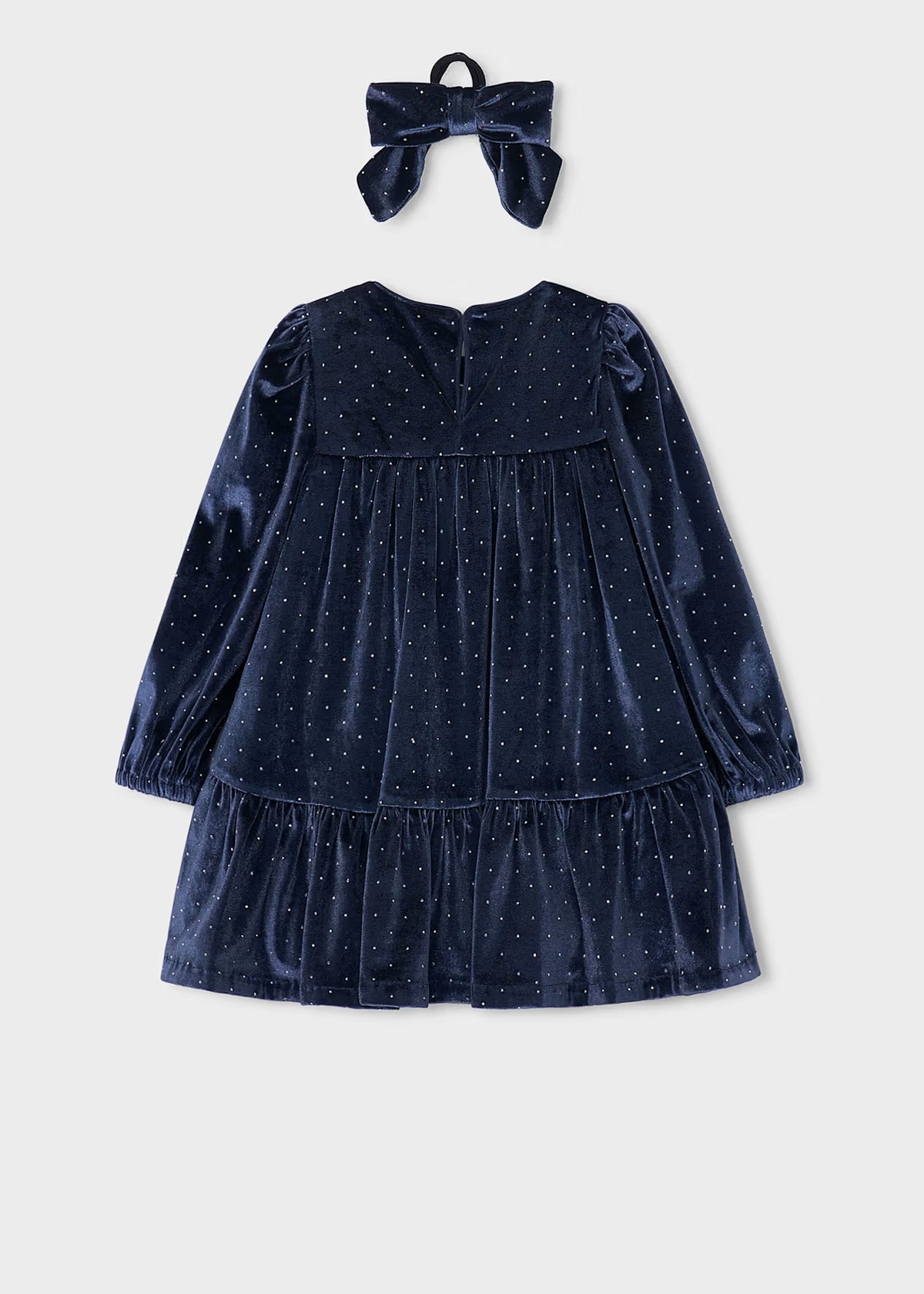 Vestido terciopelo con coletero niña Marino – Mayoral, foto 2