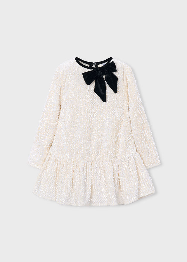 Vestido terciopelo lentejuelas lazo niña Soja – Mayoral, foto 2