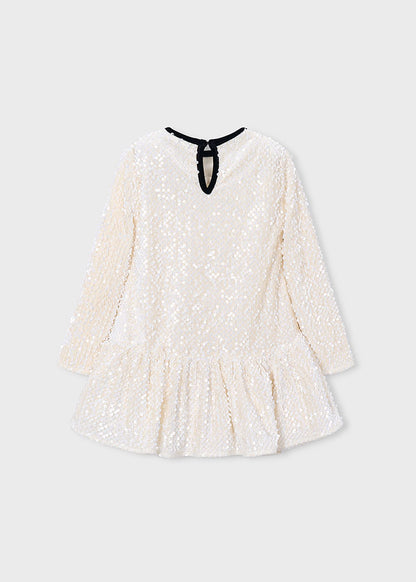 Vestido terciopelo lentejuelas lazo niña Soja – Mayoral, foto 3