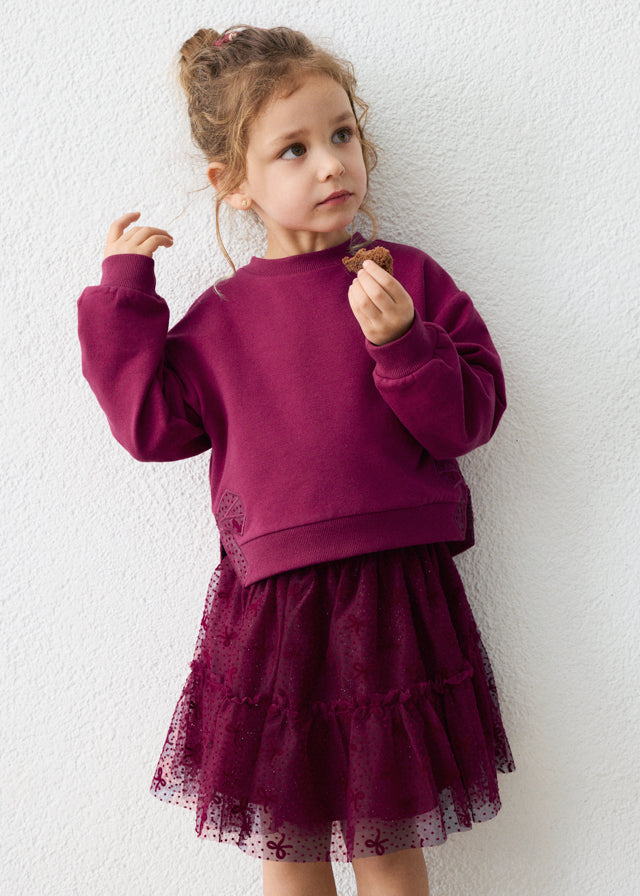 Conjunto falda tul y sudadera niña Framboise – Mayoral, foto 1