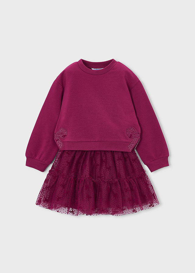 Conjunto falda tul y sudadera niña Framboise – Mayoral, foto 3