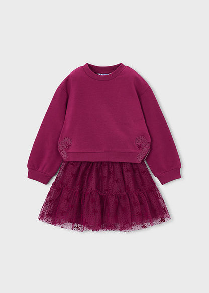 Conjunto falda tul y sudadera niña Framboise – Mayoral, foto 3