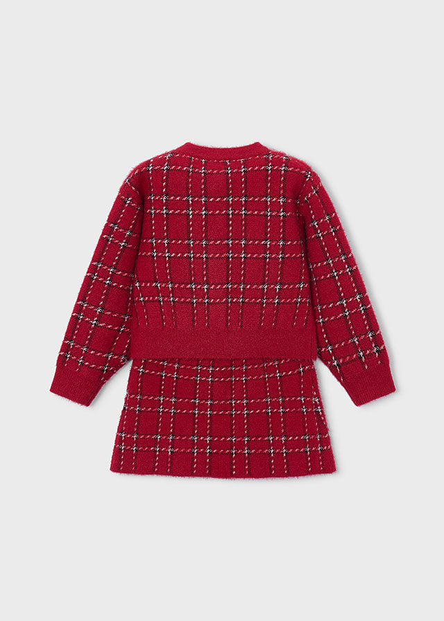 Conjunto falda y rebeca tricot niña Rojo – Mayoral, foto 3