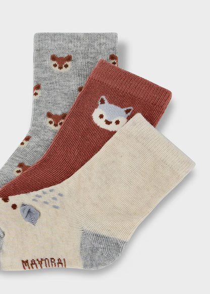 Set 3 calcetines animalitos bebé