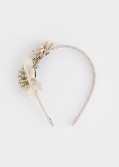 Diadema ceremonia flor y lazo bebé Crudo – Mayoral, foto 2