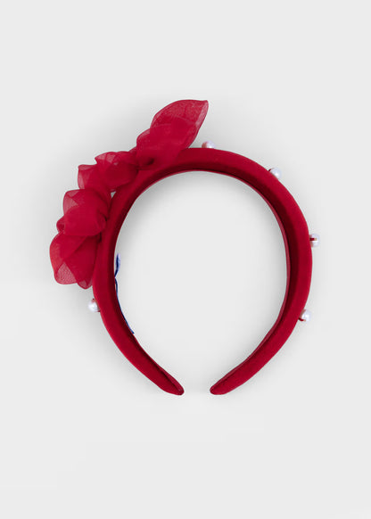 Diadema terciopelo flores niña Rojo – Mayoral, foto 2