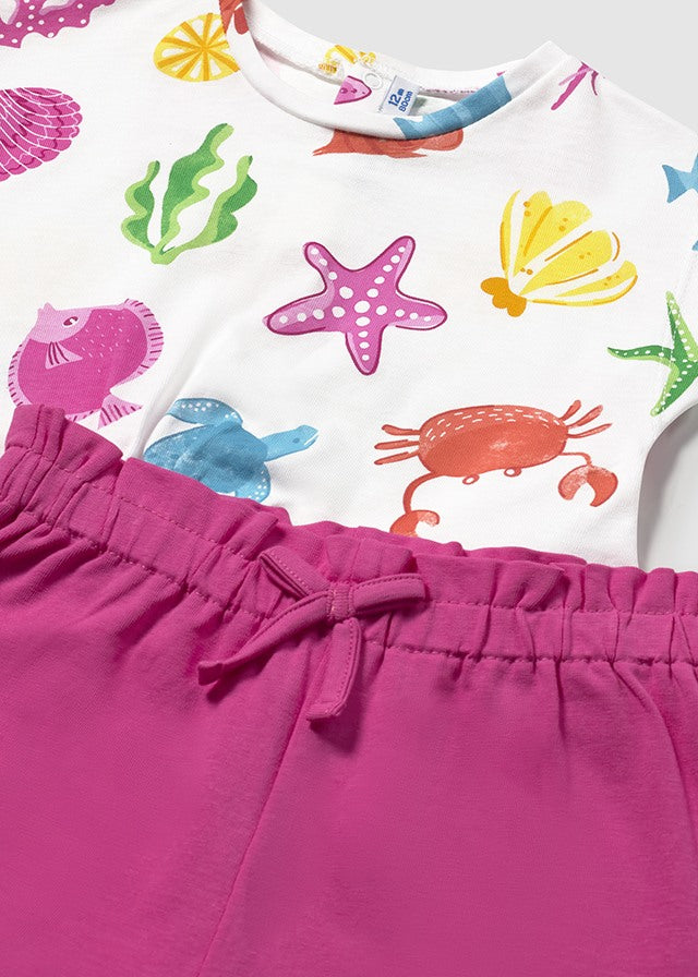 Conjunto short 2 camisetas bebé niña