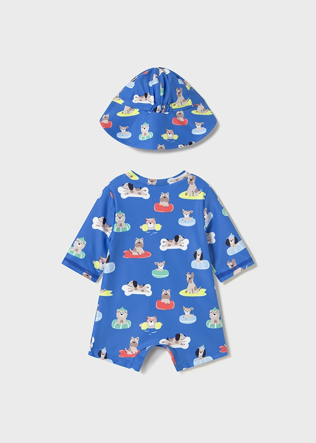 Conjunto baño pelele con gorro recién nacido