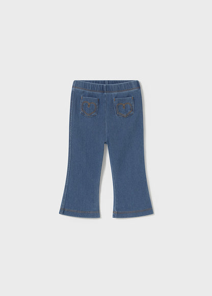Legging flared knitted denim bebé niña