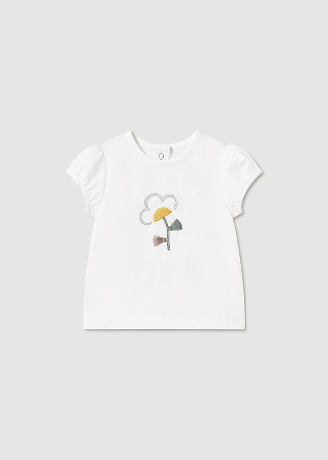 Chándal con camiseta flores recién nacida
