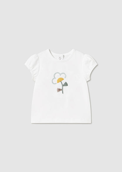 Chándal con camiseta flores recién nacida