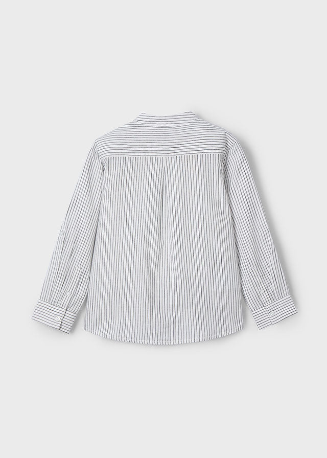 Camisa m/l cuello mao rayas niño