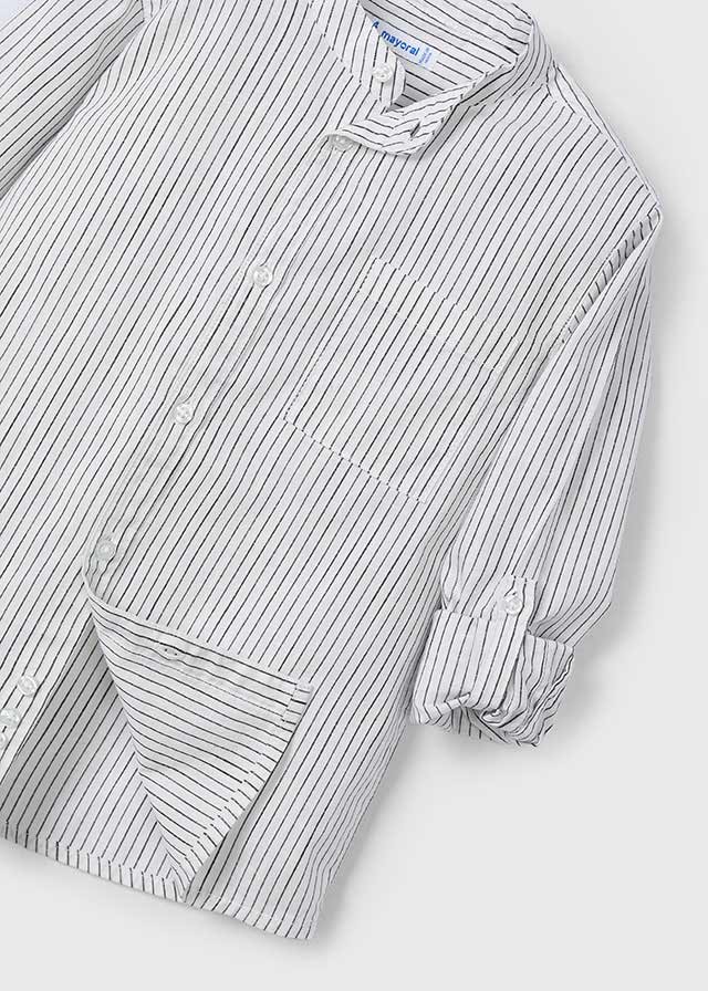 Camisa m/l cuello mao rayas niño