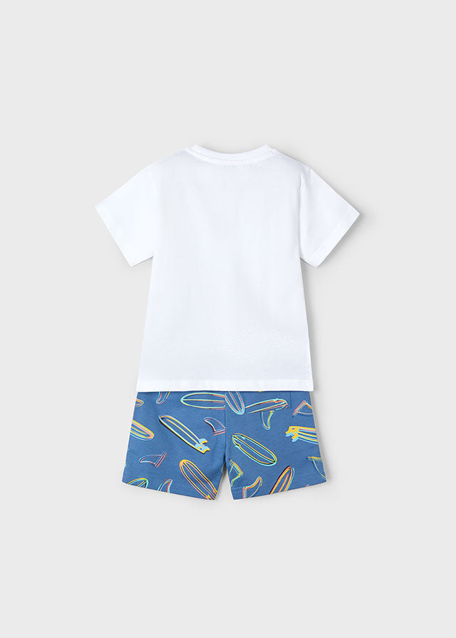 Conjunto punto bermuda estampada niño