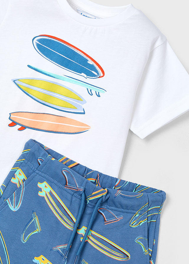Conjunto punto bermuda estampada niño