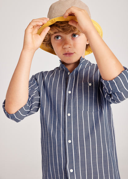 Camisa m/l cuello mao chico