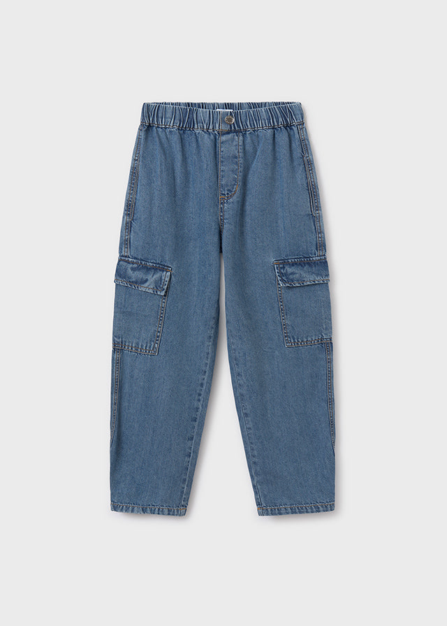 Pantalón largo tejano fluido chica