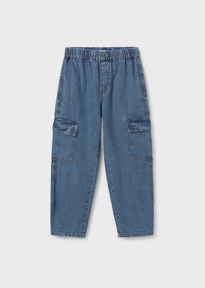 Pantalón largo tejano fluido chica