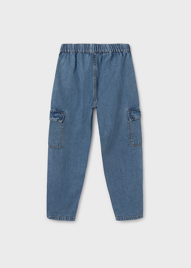 Pantalón largo tejano fluido chica